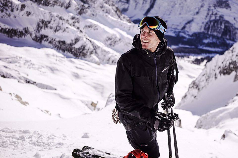 Ross Hewitt showing friends the Marbree Couloir by Sam Strauss