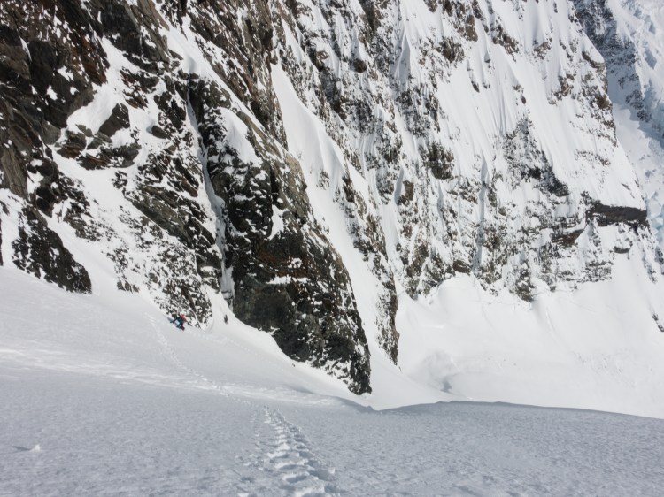Dave Searle in Bowie Couloir of Aoraki / Mount Cook NZ by Ross Hewitt