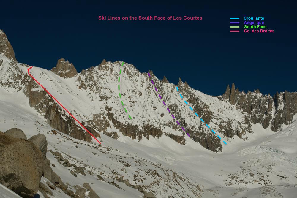 les courtes south face topo Ross Hewitt