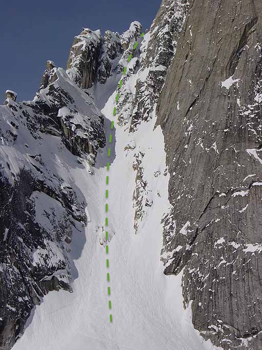 ski descent of japanese couloir mt dickey routh gorge topo ross hewitt