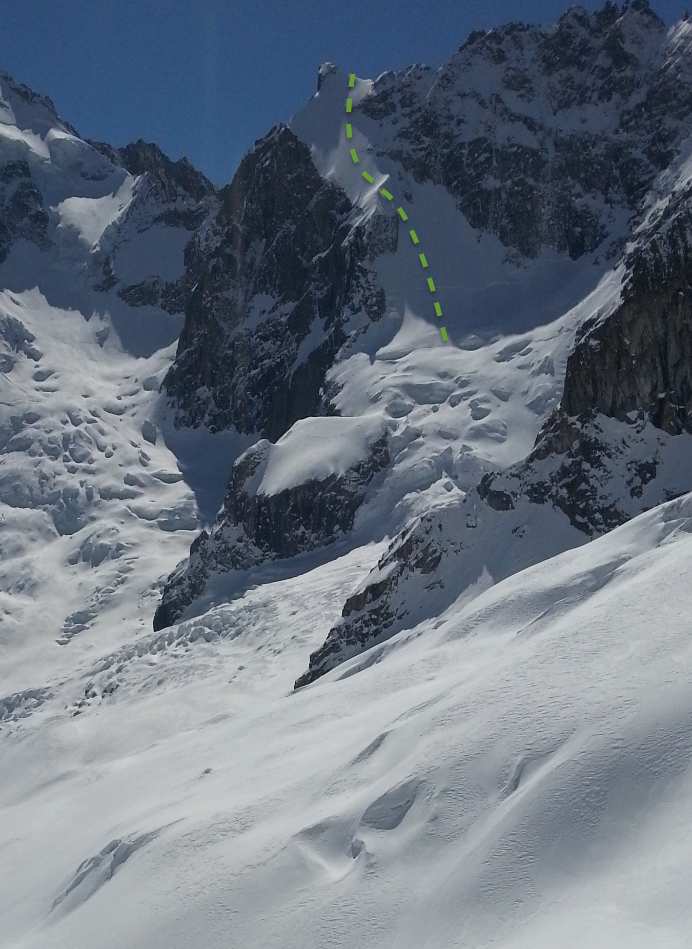 aiguille amone north east face ski descent topo ross hewitt
