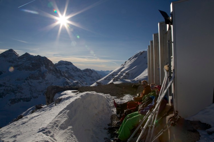 Ben, Dave and Ross at Dents du Midi Refuge