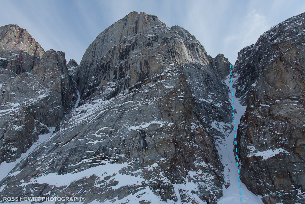 Baffin Island Gibbs Fiord couloir ski descent topo Ross Hewitt-1-2