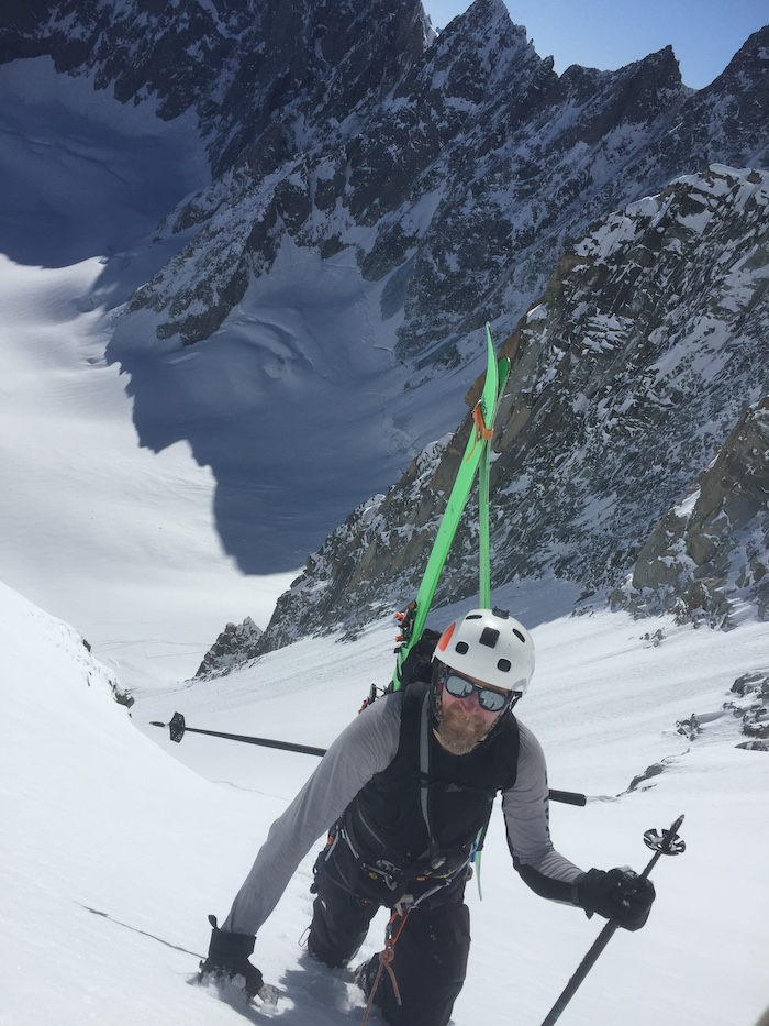 col des cristaux, the classic big steep line in the Argentiere basin