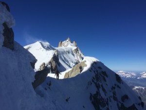 Midi Plan traverse, classic alpinism