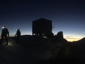 Passing the Vallot shelter en route to Mont Blanc