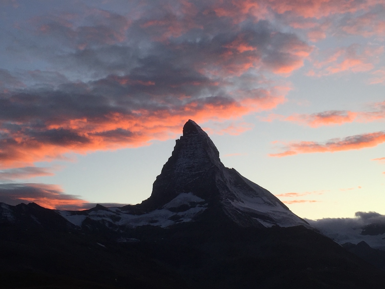 sunset over the Matterhorn